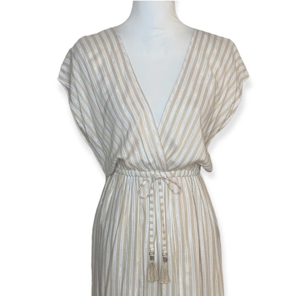 NWT Blue Island Cream and‎ White Striped Maxi Swim Coverup - Picture 3 of 8